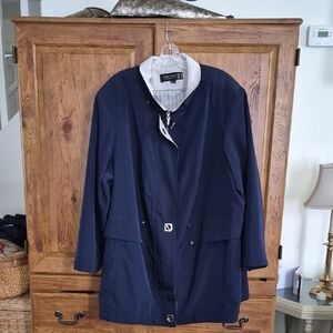 London Harbor Fleet Street Navy Blue Coat Jacket 3X